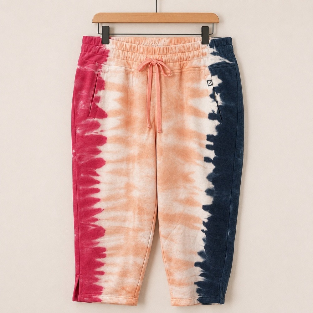 LIVI Tie Dye Boho Crop Sweatpants Women 18/20 NWT Loungewear Athleisure Joggers